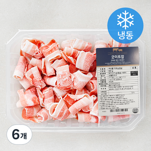 굿미트찹 무연골 대패 삼겹살 (냉동), 500g, 6개