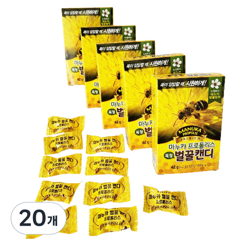 마누카프로폴리스 목청 벌꿀캔디, 42g, 20개