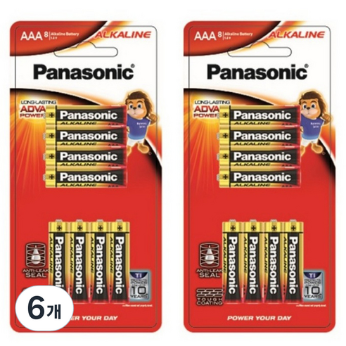 파나소닉 알카라인 AAA 건전지, 8개입, 6개