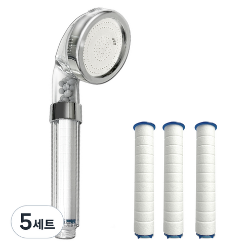 글랑앤 정수 샤워기 + 필터 3p 세트, 5세트