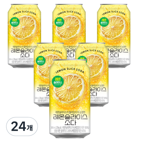 레몬 슬라이스 소다, 24개, 340ml