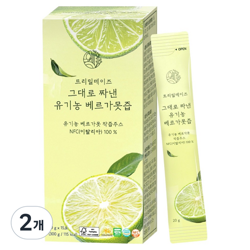 트리밀데이즈 그대로 짜낸 유기농 베르가못즙, 2개, 300g
