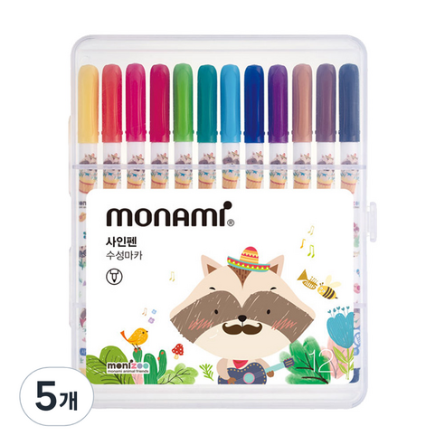 모나미 모니주 사인펜 12색, 남, 5개