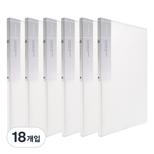 희망사무포인트 내지 고정형 내추럴 크리어 화일 10매, 흰색, 18개입