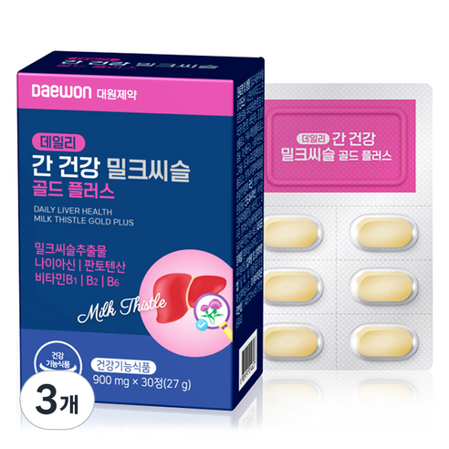 대원제약 데일리 간 건강 밀크씨슬 골드 플러스 27g, 3개, 30정