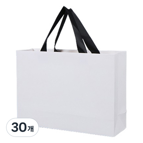 마켓감성 와이드 무지 쇼핑백 소, 화이트, 30개