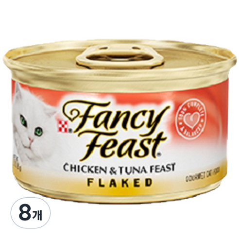 팬시피스트 어덜트 퓨리나 화이트라벨 치킨 앤 튜나 플레이크 습식사료, 닭, 85g, 8개, 닭