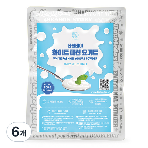 더블데이 화이트패션 요거트파우더 800g, 6개