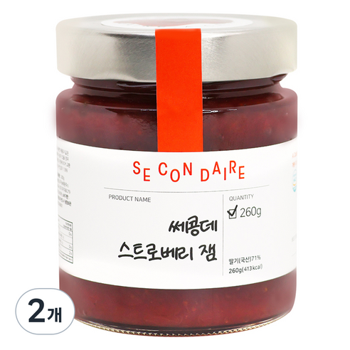 쎄콩데 스트로베리 잼, 260g, 2개