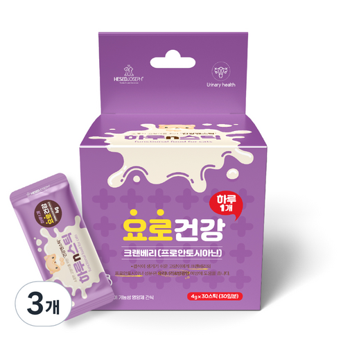 하루n스틱 고양이 영양제 4g x 30p, 3개, 요로건강, 크랜베리