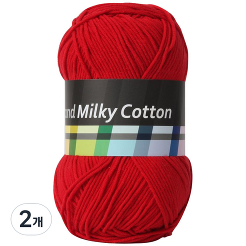 브랜드얀 밀키코튼 뜨개실 120g, 10번 빨강, 2개