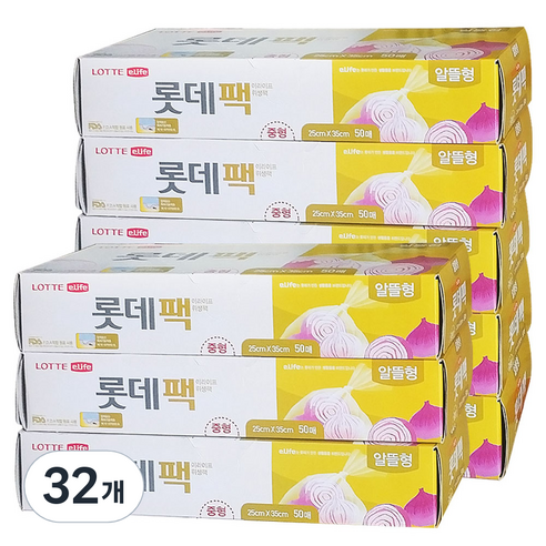 롯데이라이프 일회용 위생팩 알뜰형 중 100p, 32개