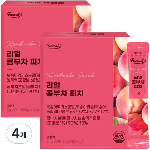 퍼니트 리얼 콤부차 피치맛 30p, 150g, 4개