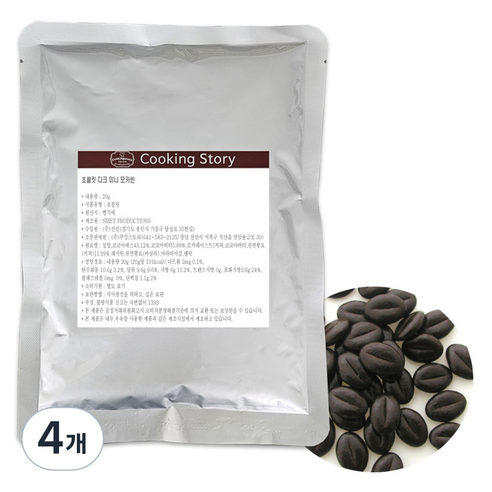 쿠킹스토리 초콜릿 다크 미니 모카빈, 20g, 4개