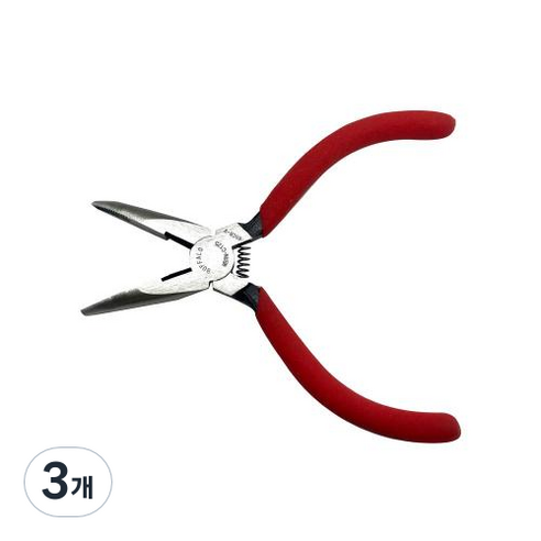 세신버팔로 미니 굴곡 롱 노우즈 플라이어 MBRN-C125, 3개