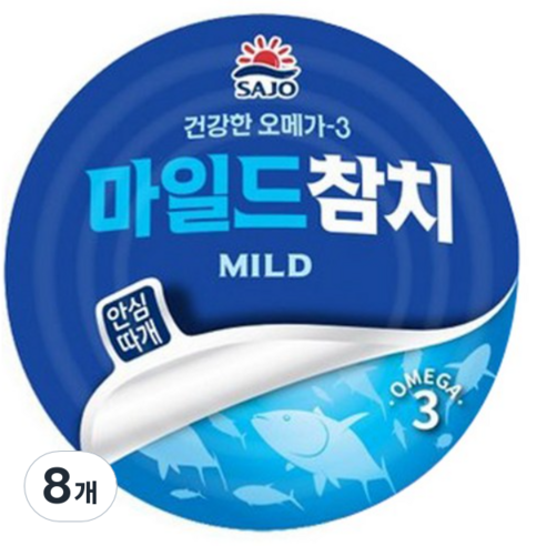 사조 마일드 참치, 135g, 8개