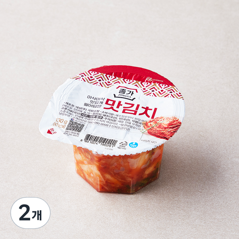 종가 맛김치 미니컵, 130g, 2개