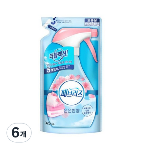 페브리즈 은은한향 섬유탈취제 리필, 640ml, 6개