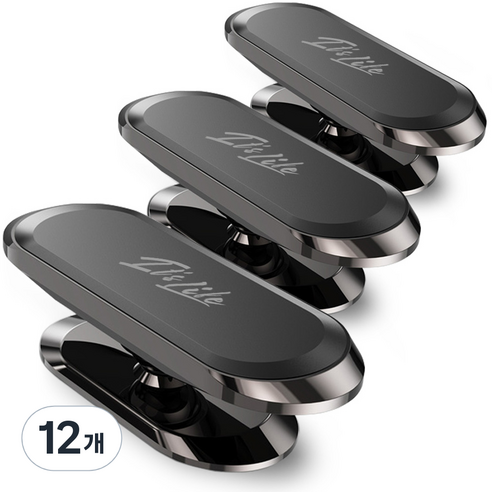 이츠라이프 올라운드 마그네틱 핸드폰 거치대, 12개, 블랙