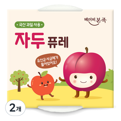베이비본죽 과일퓨레 2p, 2개, 200g, 자두