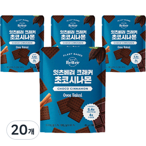 잇츠베러 크래커 초코시나몬맛, 45g, 20개