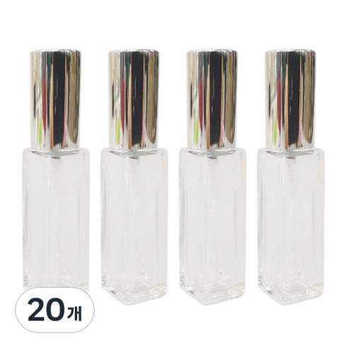 ABM 유리 향수공병 10ml, 실버 + 투명, 20개