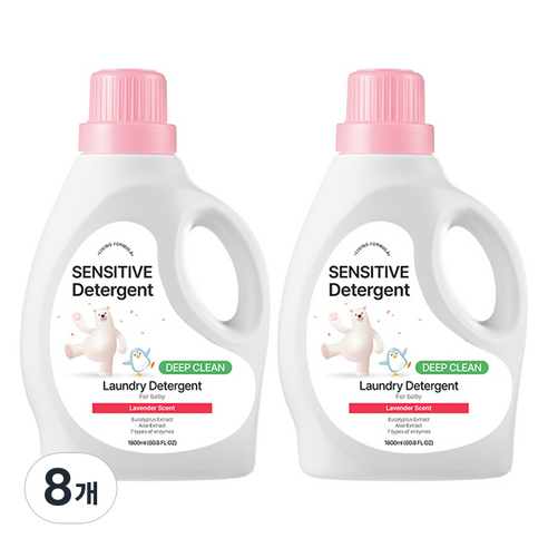 생활공식 센서티브 유아용 세탁세제, 1.8L, 8개