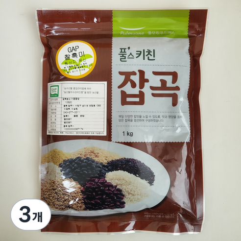 풀스키친 찰흑미, 1kg, 3개