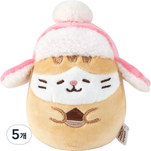모찌타운 양털모자 핫팩 인형 군밤 베르 12cm, 5개
