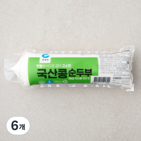 청정원 국산콩 순두부, 350g, 6개