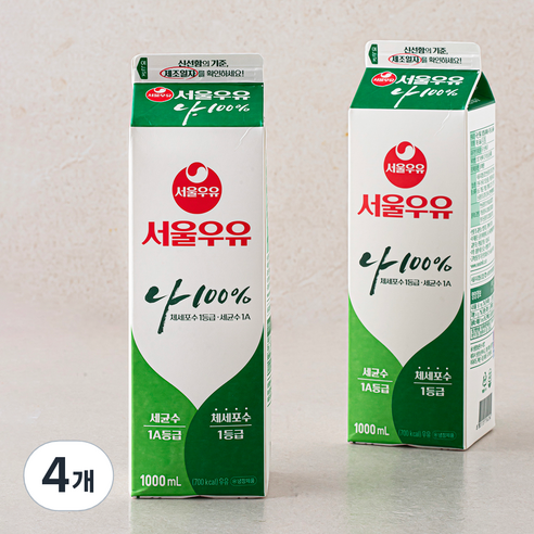 서울우유 나 100% 우유, 1000ml, 4개