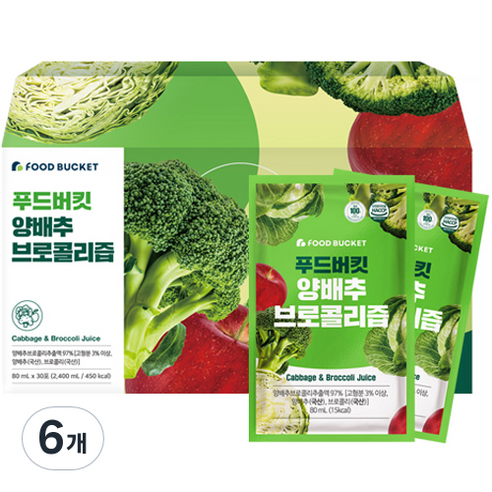 푸드버킷 양배추 브로콜리즙, 80ml, 180개