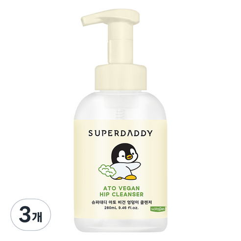 슈퍼대디 아토비건 엉덩이클렌저, 280ml, 3개