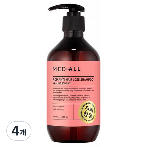 메디올 알시피 안티 헤어 로스 샴푸 힐링부케향, 480ml, 4개