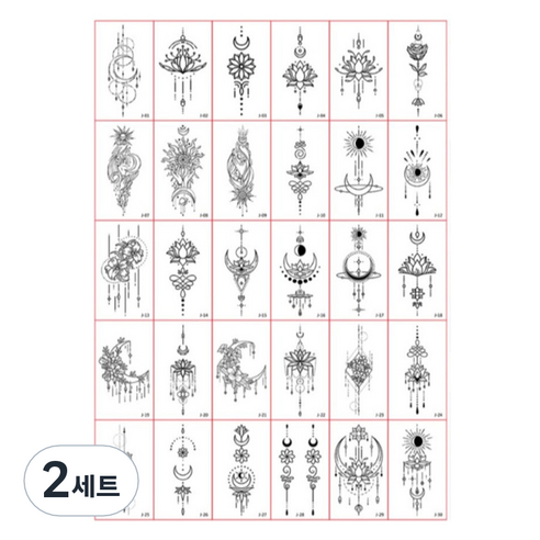 포커머스 헤나 타투 스티커 미니 30종 세트, 2세트, J타입