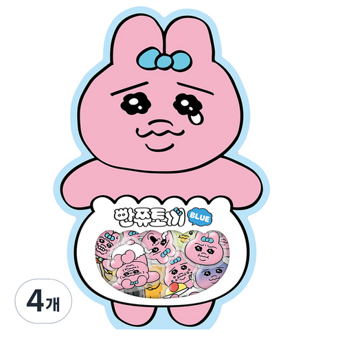 도티도그 빤쮸토끼 조각스티커, 블루, 4개