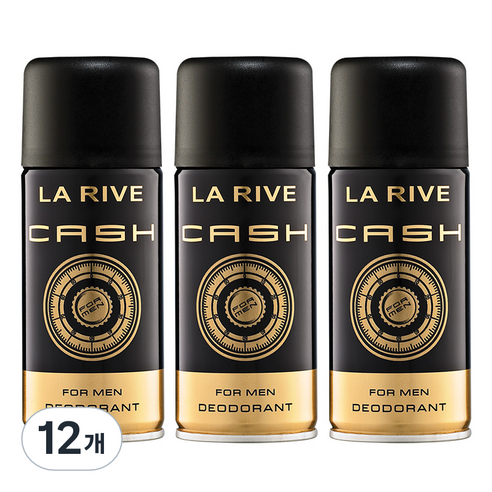 라리브 남성용 캐시 퍼퓸 데오드란트, 150ml, 12개