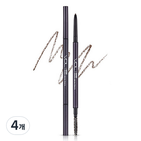 브이디엘 엑스퍼트 스키니 브로우 펜슬 0.05g, 01 다크브라운, 4개