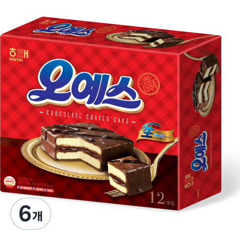 해태제과 오예스, 360g, 6개