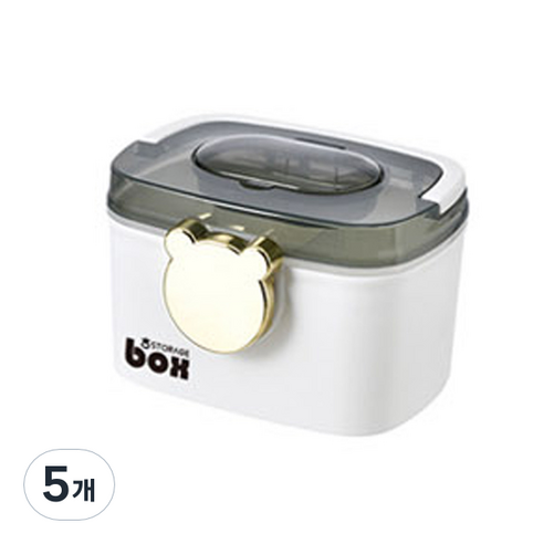 곰돌이 의약품 상자 화이트, 5개