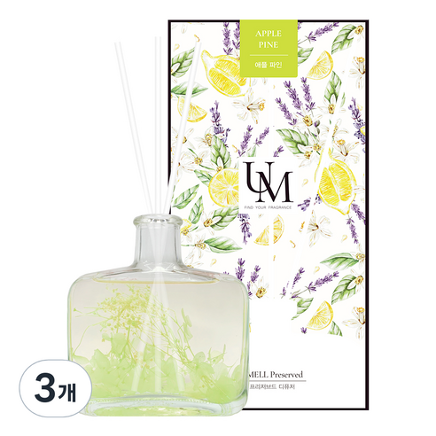 유멜 프리저브드 디퓨저 200ml, 애플파인, 3개