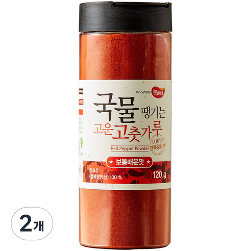 햇님마을 국물땡기는 국산 고운 고춧가루 보통매운맛, 120g, 2개