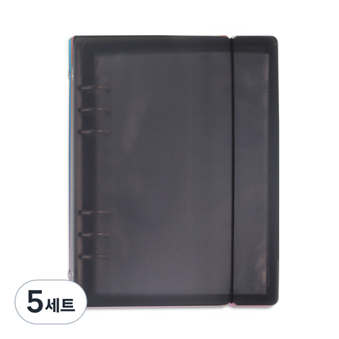워너디스 6공 스티커 바인더 A5 + 양면 속지 40p 세트, 블랙, 5세트