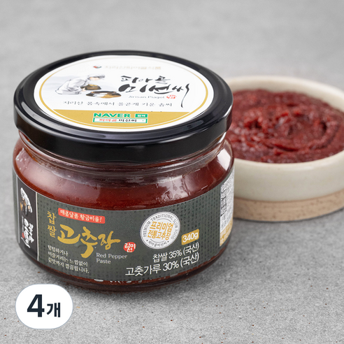 피아골미선씨 찹쌀고추장, 340g, 4개
