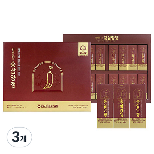 풍기인삼농협 황풍정 홍삼양갱 16p, 3개, 720g