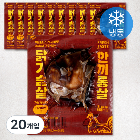 한끼통살 닭가슴살 데리야끼맛 (냉동), 100g, 20개
