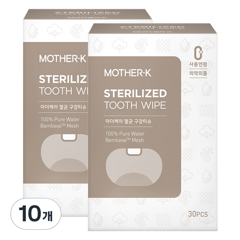 마더케이 유아 멸균 구강티슈 30p, 120g, 10개