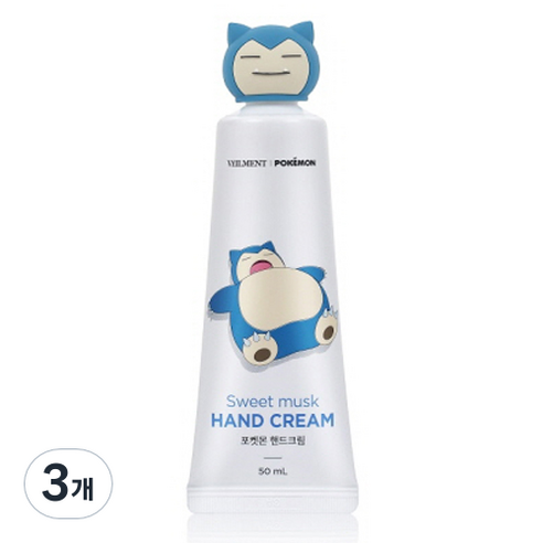 벨먼 포켓몬 핸드크림 잠만보 스윗 머스크향, 3개, 50ml