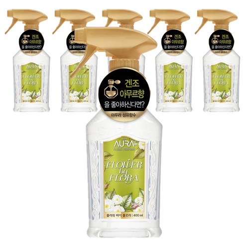 AURA 섬유향수, 플라워 바이 플로라, 400ml, 6개