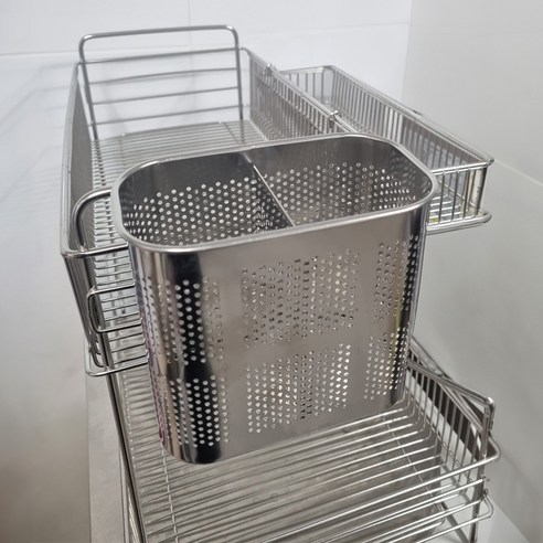 이브리영 스테인리스 촘촘한 걸이형 2구 사각 수저통: 내구적이고 세련된 주방 조직 솔루션